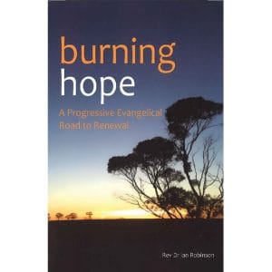 Burning Hope book cover with silhouetted trees at sunset