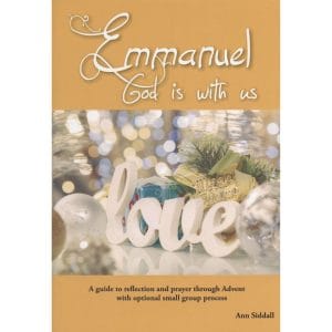 Emmanuel: God Is with Us book cover with Christmas decorations and the word “love”