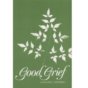Good Grief book cover with white leafy branches on a green background