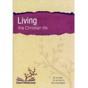 Living the Christian Life book cover with torn purple paper and a leaf design