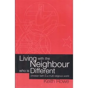 Living with the Neighbour Who Is Different book cover with overlapping religious symbols